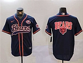 Men's Chicago Bears Navy Team Big Logo With Patch Cool Base Stitched Baseball Jersey,baseball caps,new era cap wholesale,wholesale hats